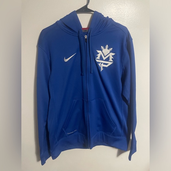 Rare Nike Manny Pacquiao Therma-Fit Blue Zip-Up Hoodie - Picture 1 of 7